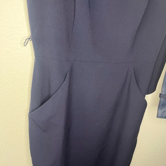 Calvin Klein Women’s Blue Sleeveless Sheath Midi Dress with Belt - Picture 3 of 7